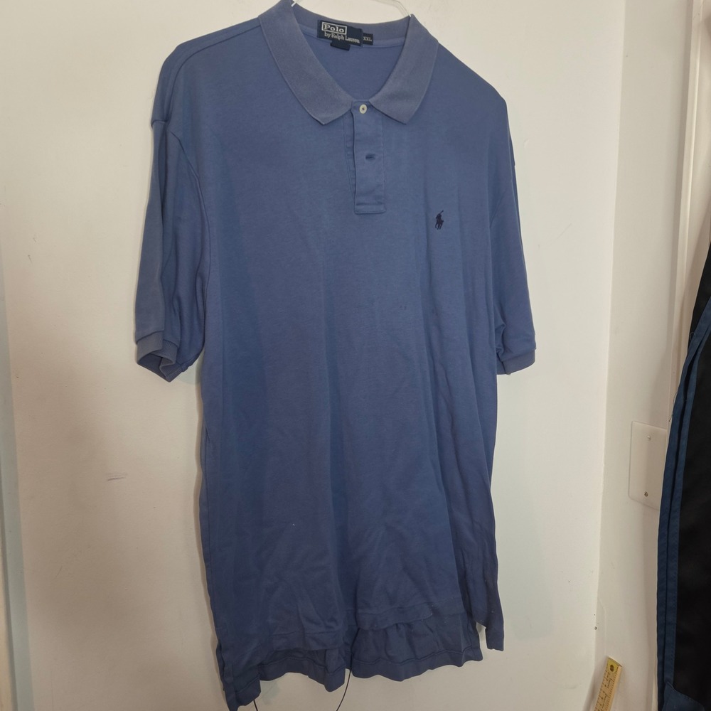 Polo Ralph Lauren Mens XXL Blue Short Sleeve Cotton Polo Shirt Embroidered Pony